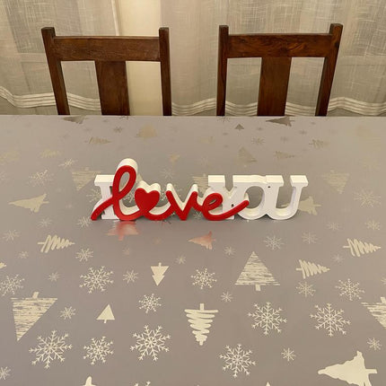 Nappe de NOEL P54 GRIS ARGENT Anti tache Infroissable 3m x 1m50