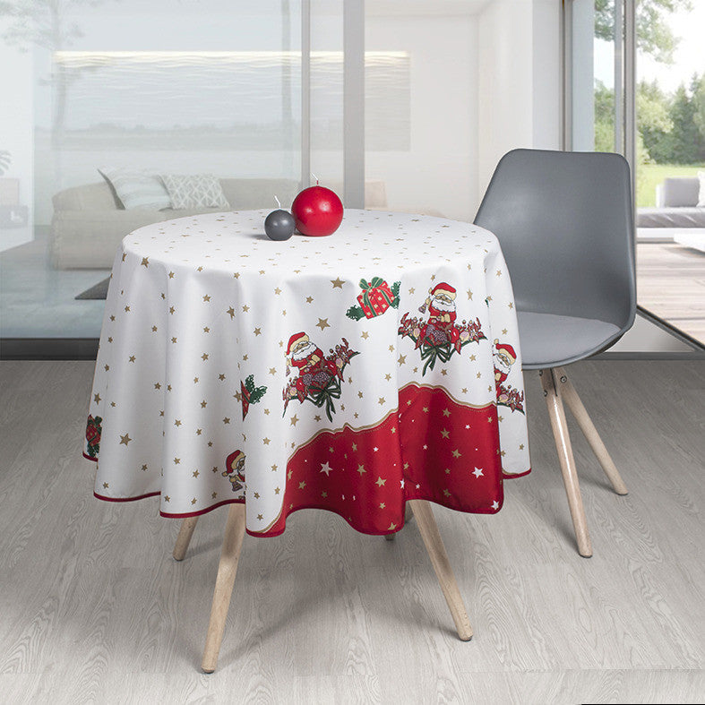 Nappe ronde père noël Nicolas  anti tache 1m60