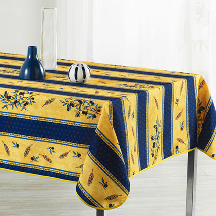 Nappe ref 72680 bleu  olive 2m40 x 1m48 anti tache infroissable
