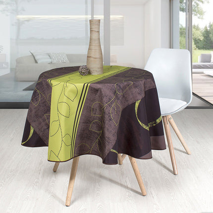 Nappe ronde 1m80 JN53-1 vert anti tache et sans repassage