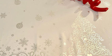 Nappe de NOEL Blanche Référence 2012 Anti tache Infroissable 2m40 x 1m50