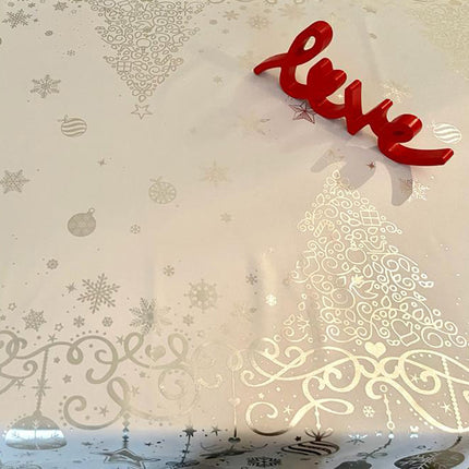 Nappe de NOEL Blanche Référence 2012 Anti tache Infroissable 2m40 x 1m50
