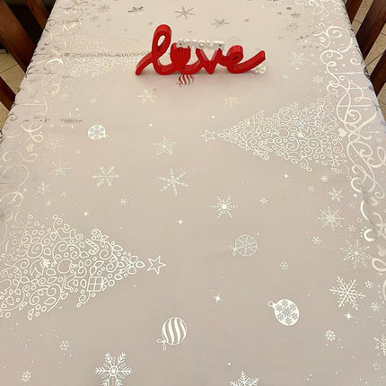Nappe de NOEL Blanche Référence 2012 Anti tache Infroissable 2m40 x 1m50