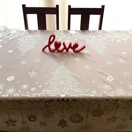 Nappe de NOEL Blanche Référence 2012 Anti tache Infroissable 2m40 x 1m50