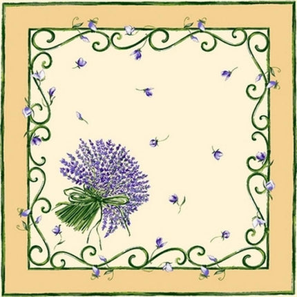 Nappe  lavande blanc coton enduit plastifié 3m/1m60