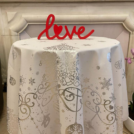 Nappe Ronde de NOEL Blanche Référence 2012 Anti tache Infroissable 1m60
