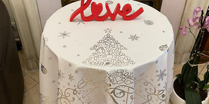 Nappe Ronde de NOEL Blanche Référence 2012 Anti tache Infroissable 1m60