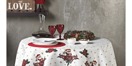 Nappe ronde père noël Nicolas  anti tache 1m60