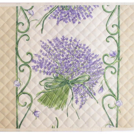Nappe  lavande blanc coton enduit plastifié 3m/1m60