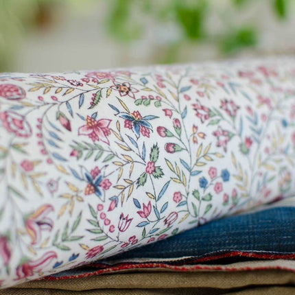 Tissu au mètre coton Beaucaire indienne écru rose largeur 1m60