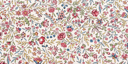 Tissu au mètre coton Beaucaire indienne écru rose largeur 1m60