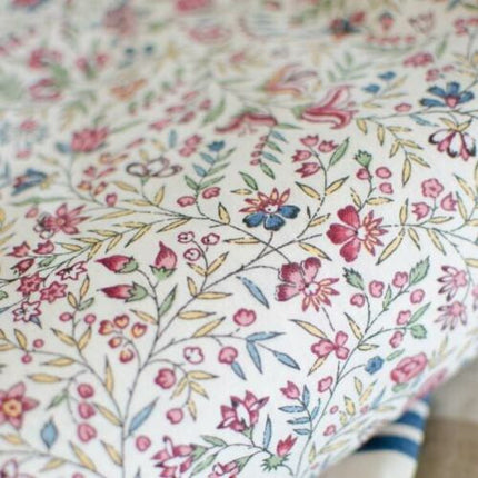Tissu au mètre coton Beaucaire indienne écru rose largeur 1m60