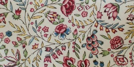 Tissu au mètre coton Beaucaire indienne écru rose largeur 1m60