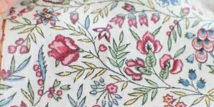 Tissu au mètre coton Beaucaire indienne écru rose largeur 1m60