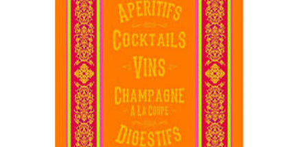 Torchon jacquard Apéro orange 50 cm X 70 cm Coton