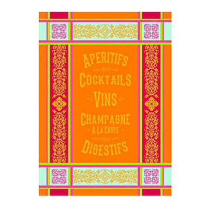 Torchon jacquard Apéro orange 50 cm X 70 cm Coton