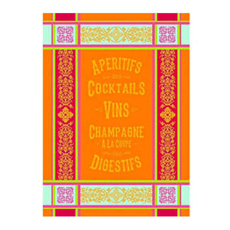 Torchon jacquard Apéro orange 50 cm X 70 cm Coton