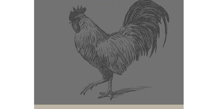 Torchon jacquard Coq gaulois Gris 50 cm X 70 cm Coton