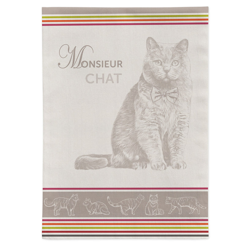Torchon jacquard Mr Chat 50 cm X 70 cm Coton