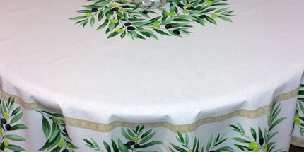 Nappe Ronde 1m80 Coton Maussane Ecru