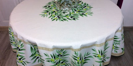 Nappe Ronde 1m80 Coton Maussane Ecru