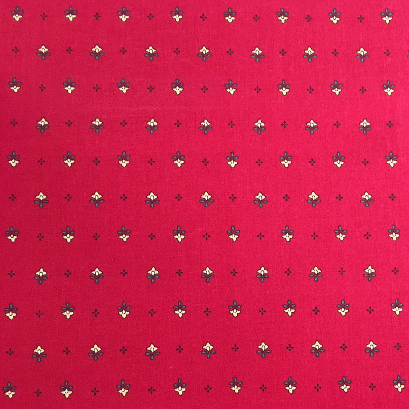 Tissu au mètre coton vence rouge all over largeur 140 cm