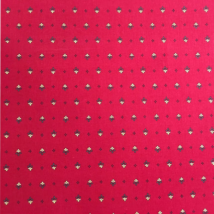Tissu au mètre coton vence rouge all over largeur 140 cm