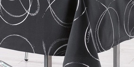Nappe Bully Anthracite Argent Métallisé 2m40 x 1m50 anti tache et infroissable