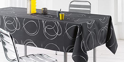 Nappe Bully Anthracite Argent Métallisé 2m40 x 1m50 anti tache et infroissable