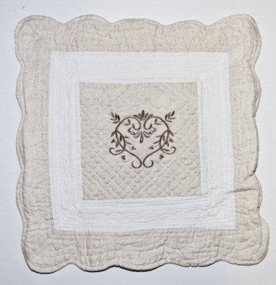 Housse de coussin boutis peaceland coeur 40cm/40cm