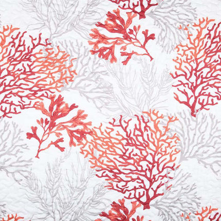Couvre Lit Boutis Quiberon Corail 2m40 x 2m60 + 2 taies d'oreiller + 1 sac en tissu