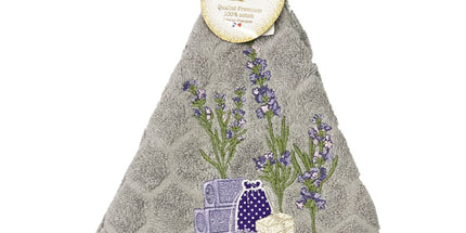 Essuie main rond en éponge Tissage Jacquard sachet de lavande gris Qualité Premium