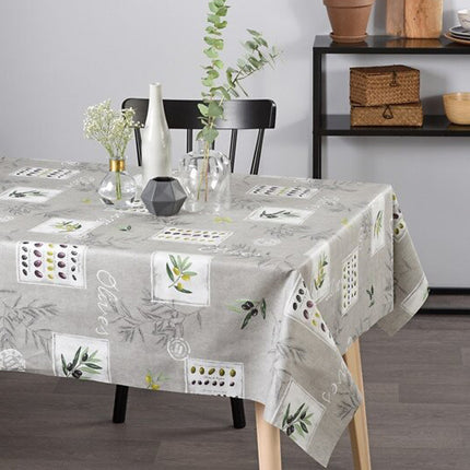 Nappe Eygalières gris 3m x 1m55 coton enduit plastifié