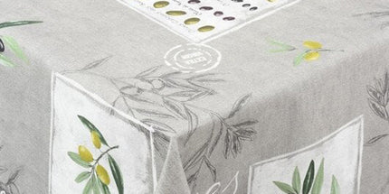 Nappe Eygalières gris 3m x 1m55 coton enduit plastifié