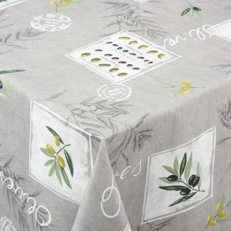 Nappe Eygalières gris 3m x 1m55 coton enduit plastifié