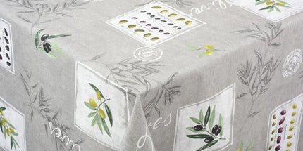Nappe Eygalières gris 3m x 1m55 coton enduit plastifié