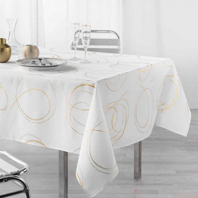 Nappe Bully Blanc Or 2m x 1m50 anti tache et infroissable