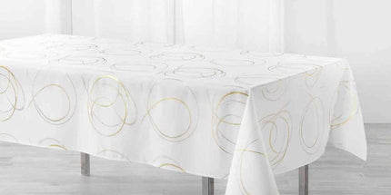 Nappe Bully Blanc Or 2m x 1m50 anti tache et infroissable