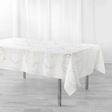 Nappe Bully Blanc Or 2m x 1m50 anti tache et infroissable