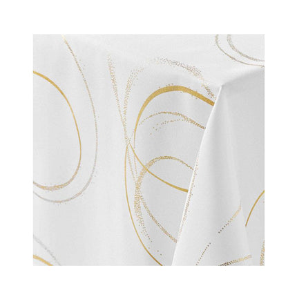 Nappe Bully Blanc Or 2m x 1m50 anti tache et infroissable
