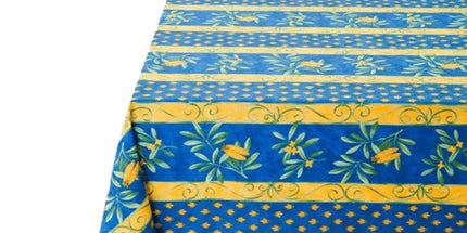 Nappe cigale bleue 3m50 x 1m60 coton enduit plastifié