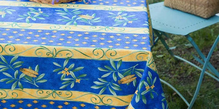 Nappe cigale bleue 3m50 x 1m60 coton enduit plastifié