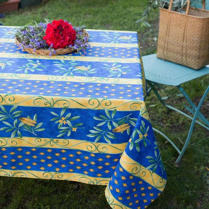 Nappe cigale bleue 3m50 x 1m60 coton enduit plastifié