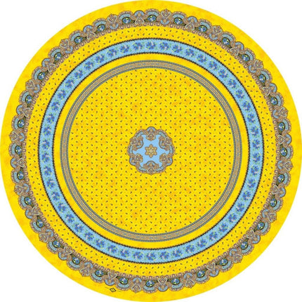 Nappe ronde coton enduit Marat d' Avignon jaune 1m80