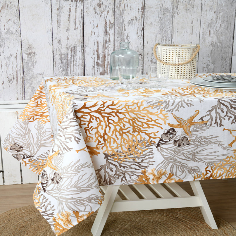Nappe Quiberon jaune coton polyester enduit plastifiée 2m50 x 1m50