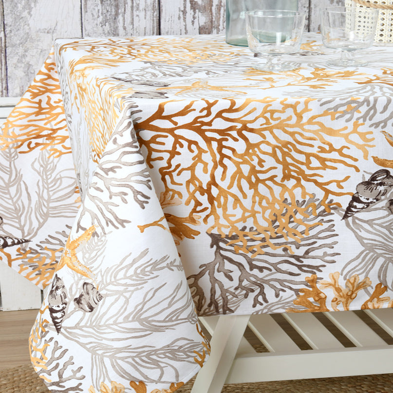 Nappe Quiberon jaune coton polyester enduit plastifiée 3m x 1m50