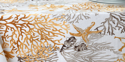 Nappe Quiberon jaune coton polyester enduit plastifiée 2m x 1m50