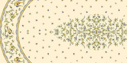 Nappe Faïence de Moustiers Bleu 2m50/1m60