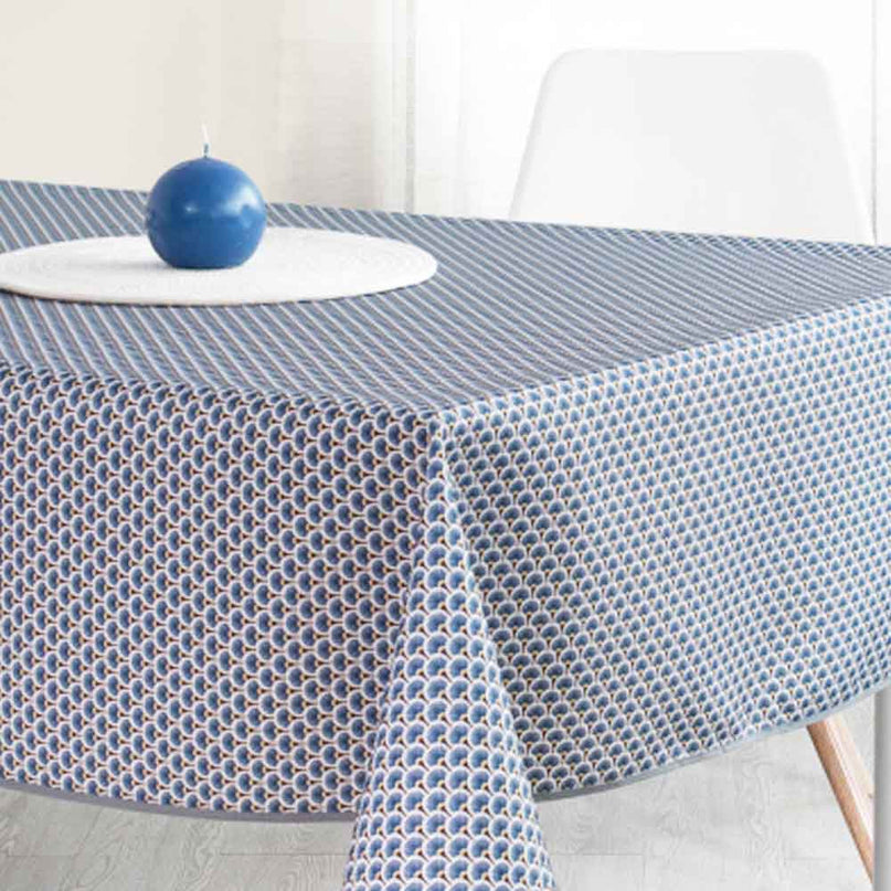 Nappe ovale 2m40 x 1m50 ref 2009 bleu Anti tache et infroissable