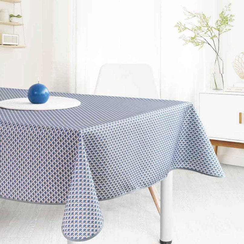 Nappe ovale 2m40 x 1m50 ref 2009 bleu Anti tache et infroissable